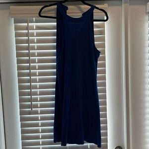 Blue high neck dress
